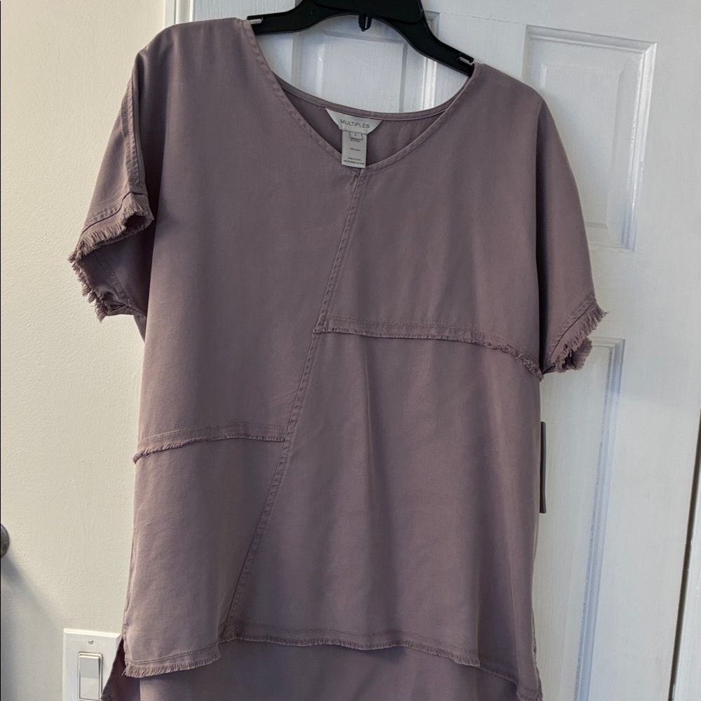 Multiples Dusty Mauve Short Sleeve Top